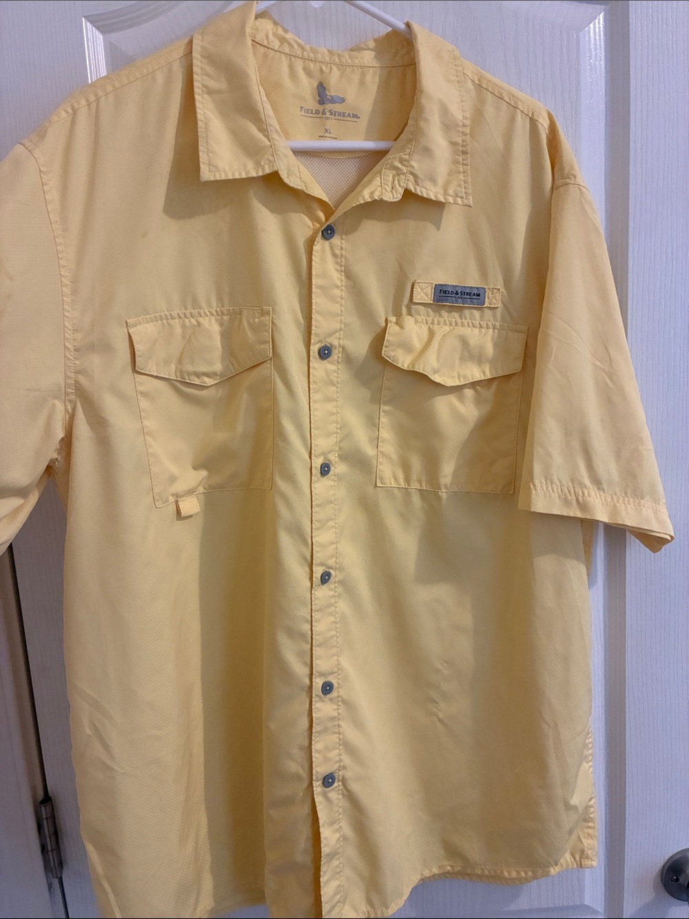 Field & Stream Pale Yellow Short-Sleeve Fishing Shirt Vented